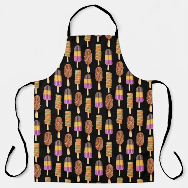Fun Whimical Popcicles Pattern Apron (Front)