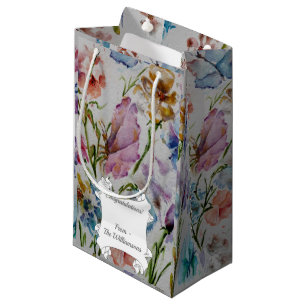 Fun Whimsical Butterflies and Flowers Small Gift Bag