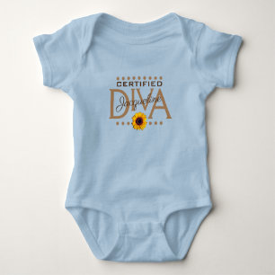 Fun Whimsical Certified DIVA BLUE Baby Bodysuit