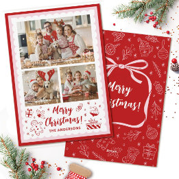 Fun Whimsical Christmas Holiday 3 Family Photo