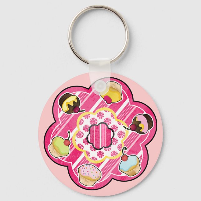 Fun & Whimsical Cupcakes Key Ring (Front)