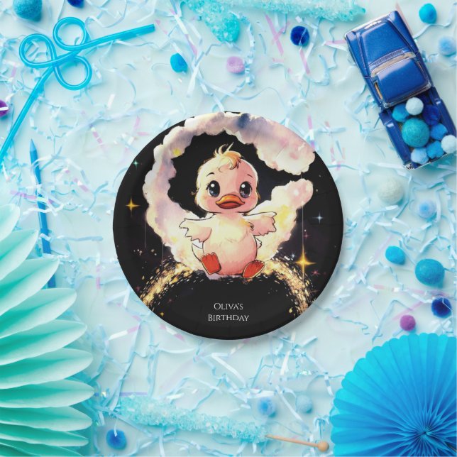 Fun Whimsical Duck Birthday Paper Plate (Party)