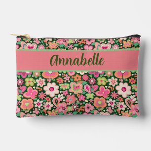Fun Whimsical Flowers Small Accessory Pouch