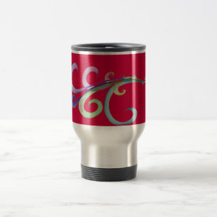 Fun Whimsical Intertwining Swirls Travel Mug