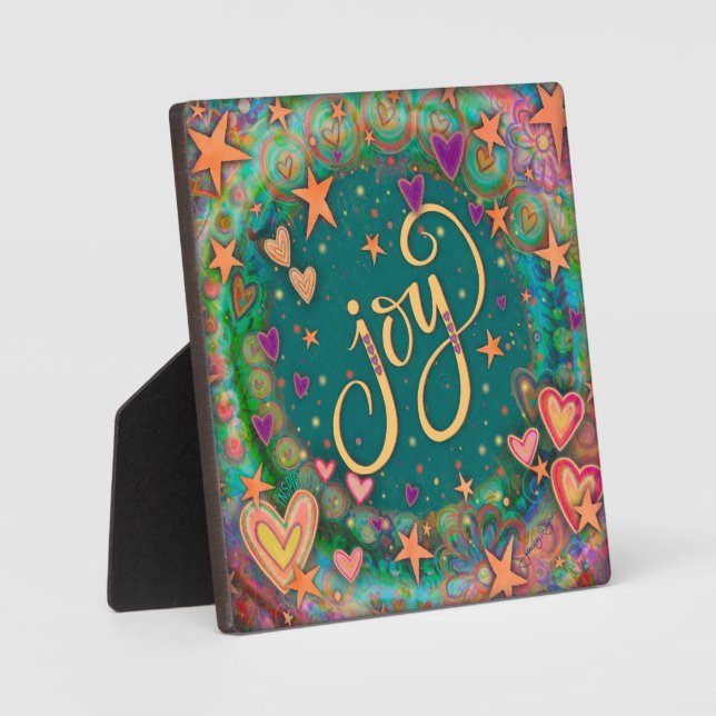 Fun Whimsical Joy Inspirivity Easel Plaque (Front)