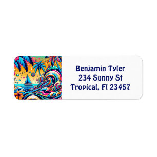 Fun Whimsical Psychedelic Sailboat 