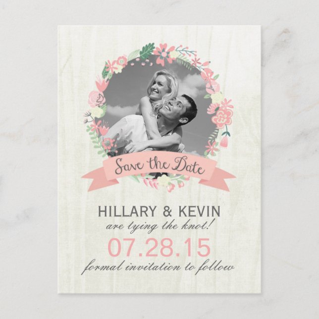 Fun Whimsical Save the Date Photo Cards (Front)