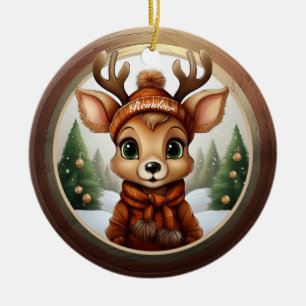 Fun Whimsical Winter Wildlife Christmas Decor  Cer Ceramic Tree Decoration