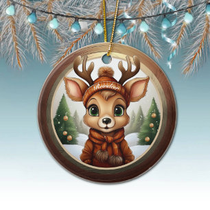 Fun Whimsical Winter Wildlife Christmas Decor  Cer Ceramic Tree Decoration