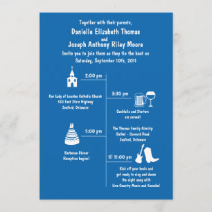 Fun Whimsy Timeline Wedding Invitation
