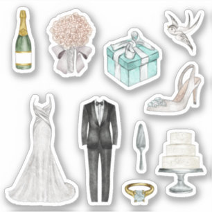 Fun White Bride Groom Wedding Planner