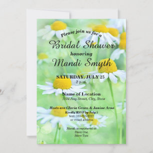 Fun White Daisies Contrasting Fonts Invitation