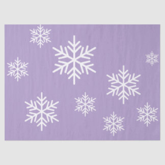 Fun White Nordic Snowflakes On Periwinkle Purple Tissue Paper