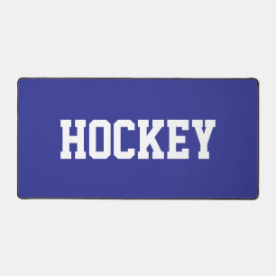 Fun White Text On Deep Blue Desk Mat