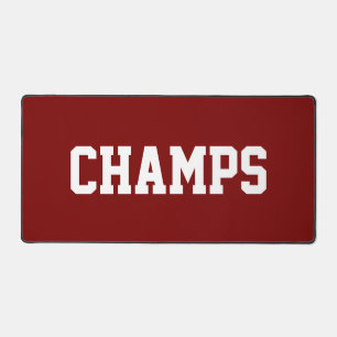 Fun White Text On Vintage Red Desk Mat