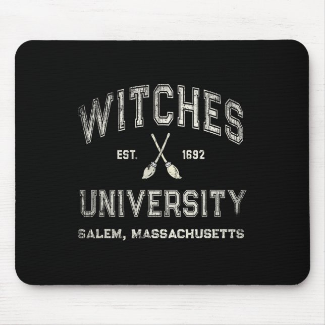 Fun Wiccan Witches University Salem Machusetts Wit Mouse Mat (Front)