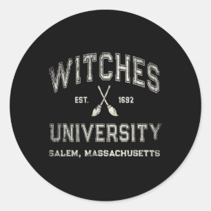 Fun Wiccan WITCHES UNIVERSITY Salem Massachusetts  Classic Round Sticker
