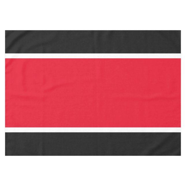 Fun Wide Sporty Bright Red White Stripes On Black Tablecloth (Front (Horizontal))