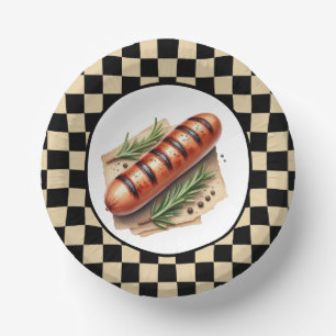 Fun wiener roast grilled hotdog party customisable paper plate