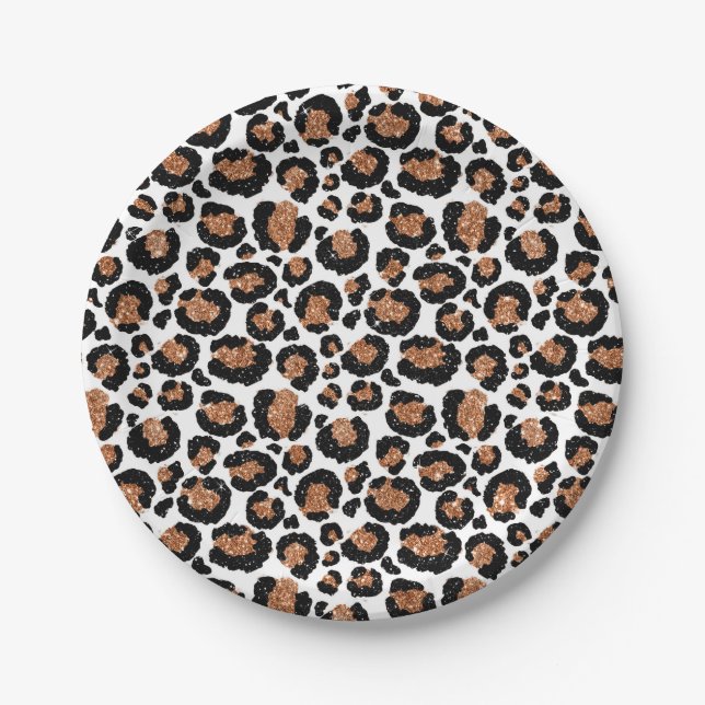 Fun Wild Cheetah Pattern Jungle Birthday Party Paper Plate (Front)
