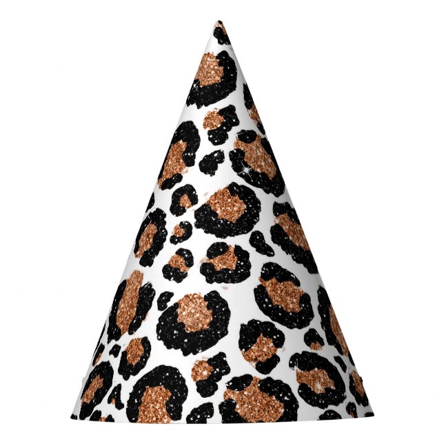Fun Wild Cheetah Pattern Jungle Birthday Party Party Hat (Front)