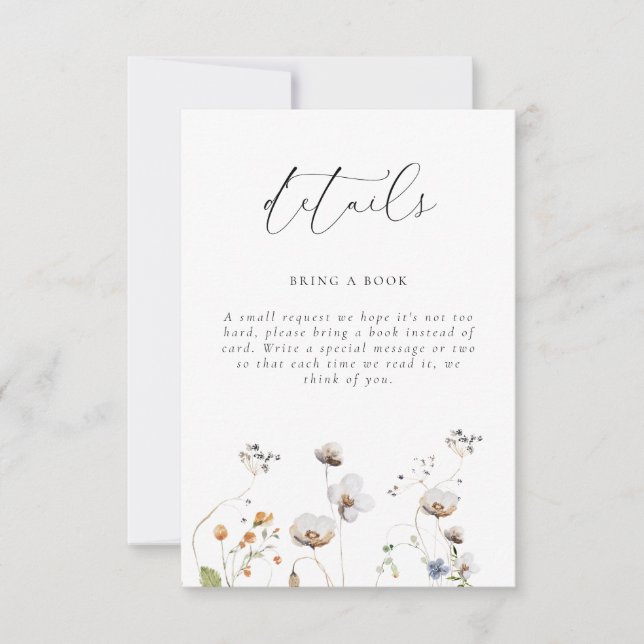 Fun Wildflowers Baby Shower Enclosure Card (Front)
