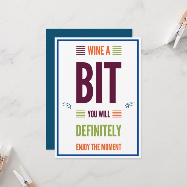 Fun Wine A Bit Feel Better Card (Front/Back In Situ)