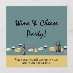 Fun Wine and Cheese Party-with Quote Invitation