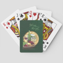 Fun wine and cheese playing cards