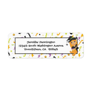 Fun witch Halloween return address envelope labels