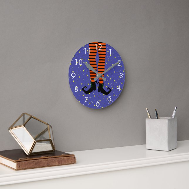 Fun Witch Legs  Round Clock (Office)
