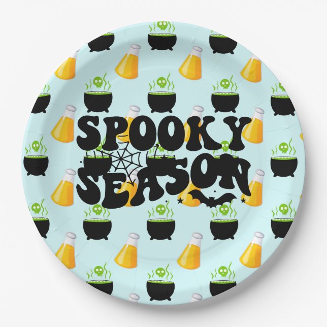 Fun Witches Brew Halloween Party Paper Plates (Front)