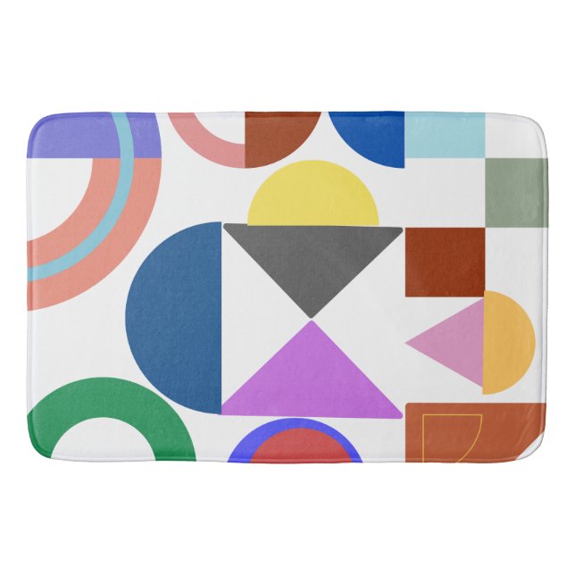Fun With Geometry Colourful Shapes  Bath Mat (Front)