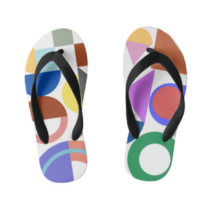 Fun With Geometry Colourful Shapes  Kid's Flip Flops