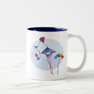 Fun with kites Two-Tone coffee mug