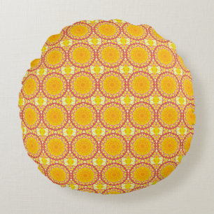Fun with orange and red round cushion