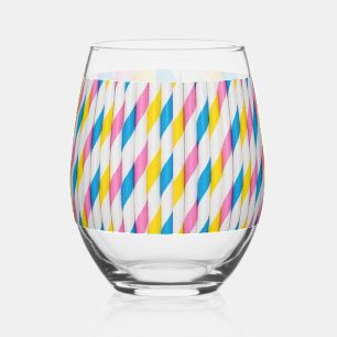 Fun with Straws! Drinkware Stemless Wine Glass