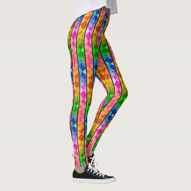 [Fun with Stripes] Pattern #5b  Rainbow Harlequin Leggings (Right)