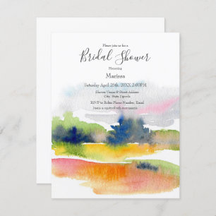 'Fun with Watercolor Brushstrokes' Abstract Invit Invitation