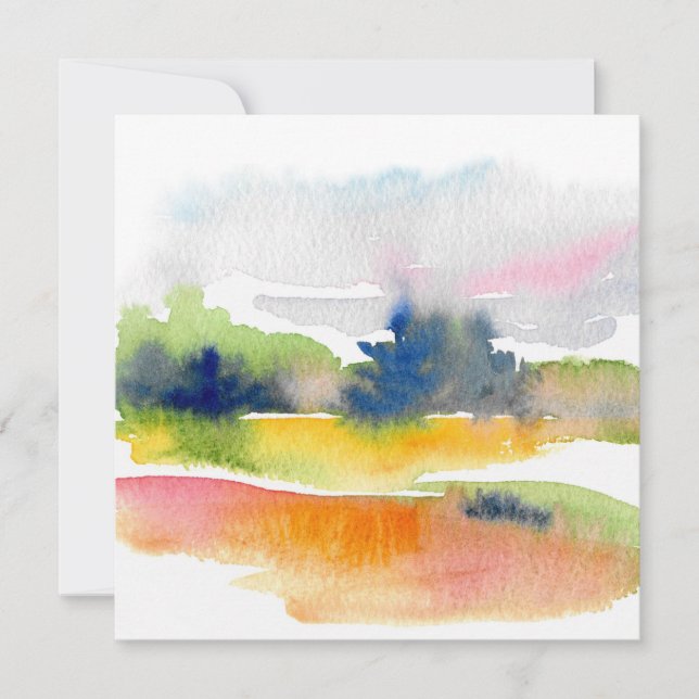 'Fun with Watercolor Brushstrokes' Abstract Note C Card (Front)