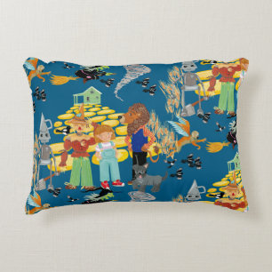 Fun Wizard of Oz on blue children's design Decorative Cushion