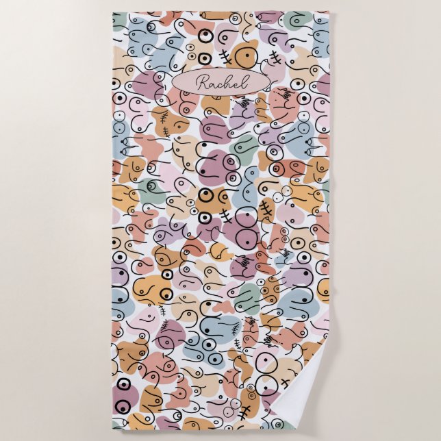 fun woman feminist beach towel (Front)