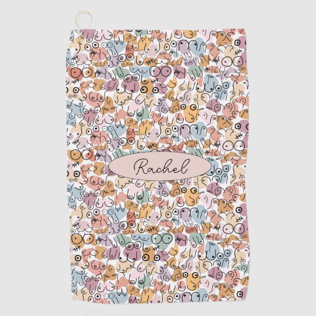 fun woman feminist golf towel (Front)