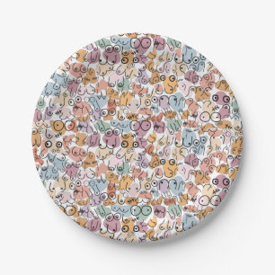 fun woman feminist paper plate