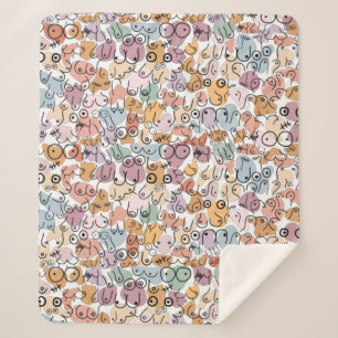 fun woman feminist sherpa blanket