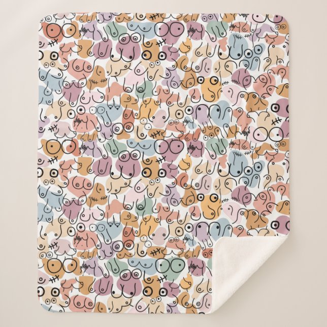 fun woman feminist sherpa blanket (Front)