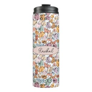 fun woman feminist thermal tumbler