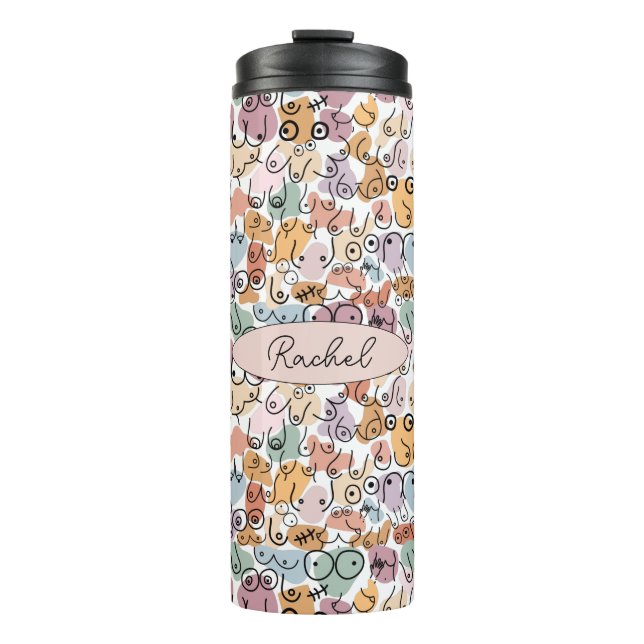 fun woman feminist thermal tumbler (Front)