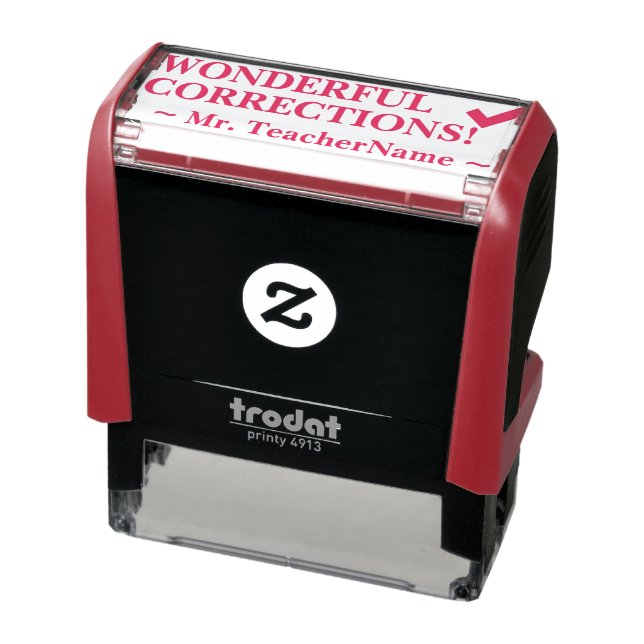 Fun "WONDERFUL CORRECTIONS!" Teacher Rubber Stamp (Product)