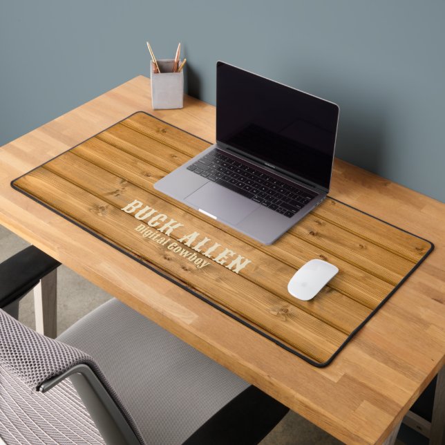 Fun Wood / Western Look Name and Title Desk Mat (Office 2)